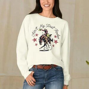 RETROBAND Women's Ain’t My First Rodeo Sweatshirt Size S